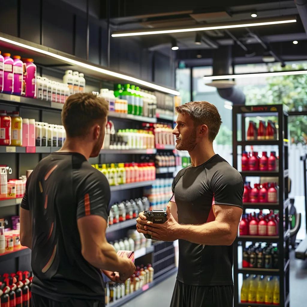 Why 1 on 1 Private Personal Training in Upper East Side NYC Delivers Results 4 TS Fitness a modern gym interior showcases a dedicated personal trainer guiding a focused client through a workout, surrounded by nutrition guides and vibrant protein shake preparations, emphasizing the synergy of fitness and dietary guidance.