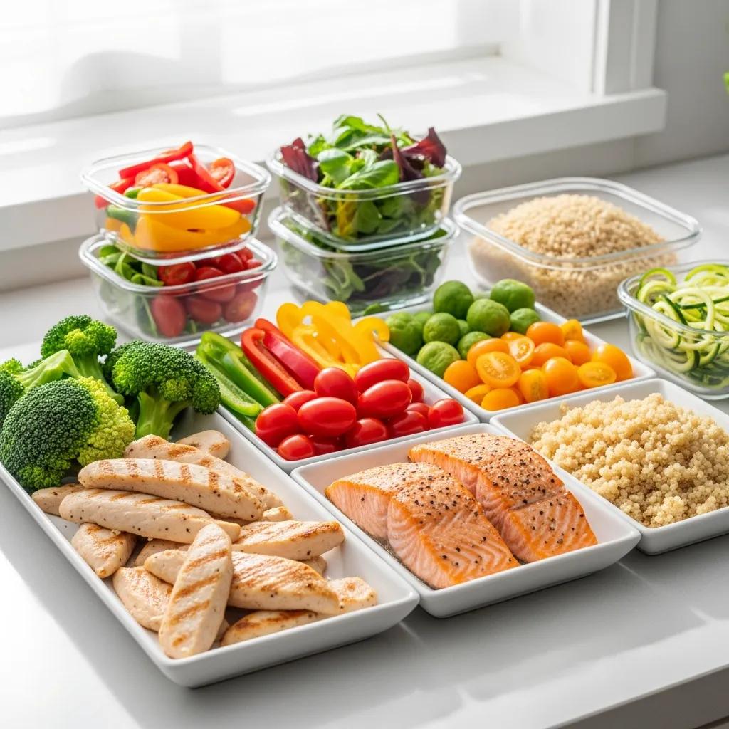 Healthy meal prep ingredients showcasing the importance of nutrition coaching in fitness