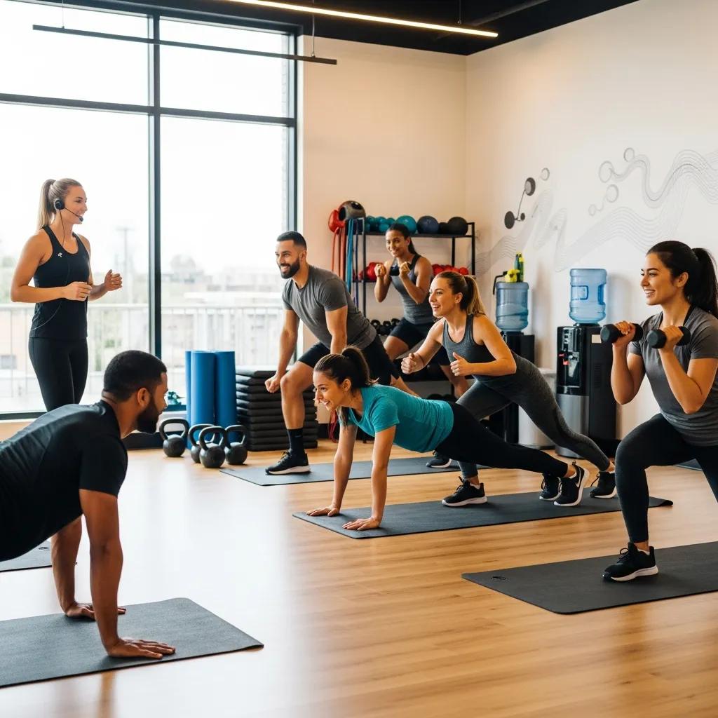 Small group training session showcasing community support and motivation