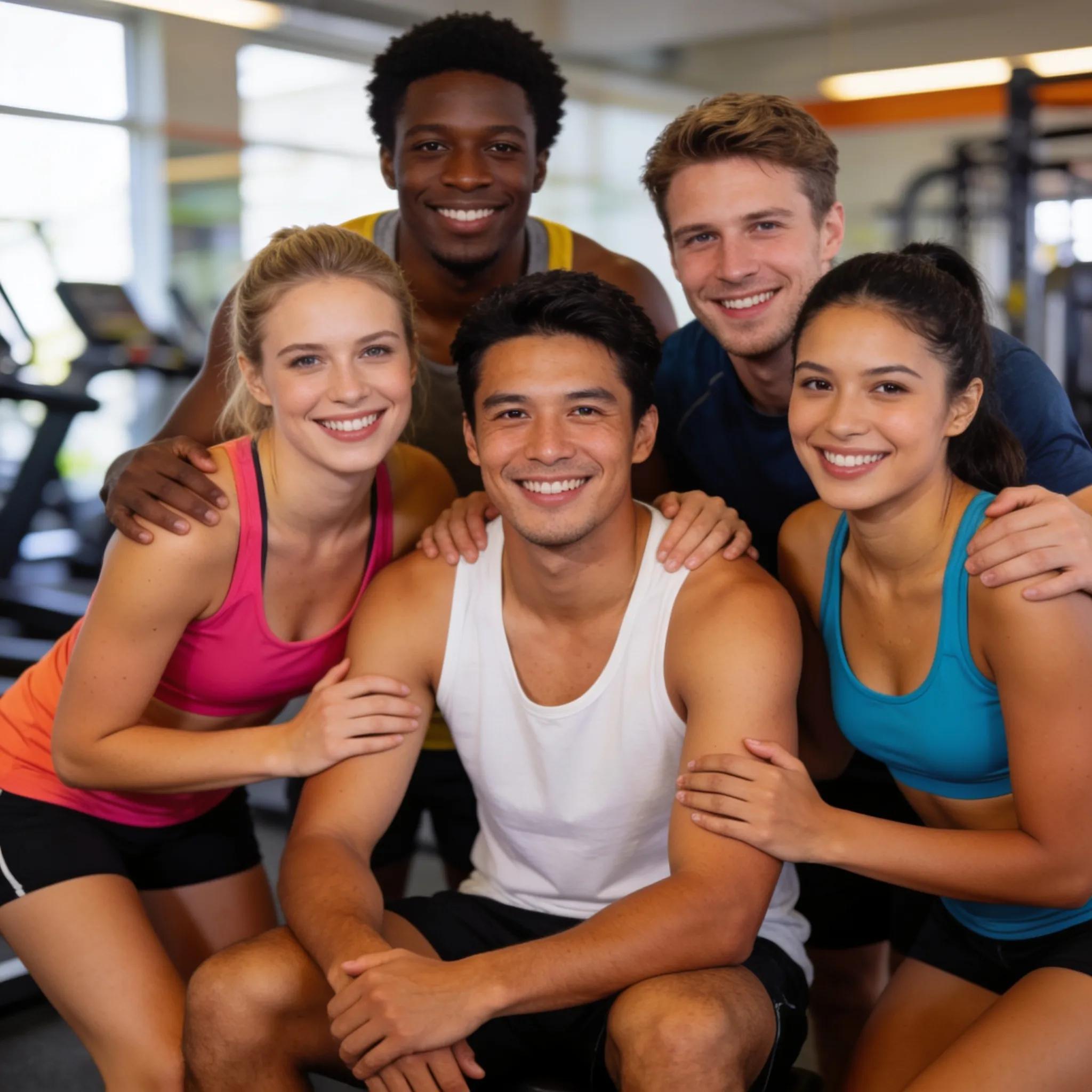 Dynamic Small Group Training Classes in Carnegie Hill NYC 2 TS Fitness Participants celebrating their achievements after a small group fitness session, illustrating community support and camaraderie.